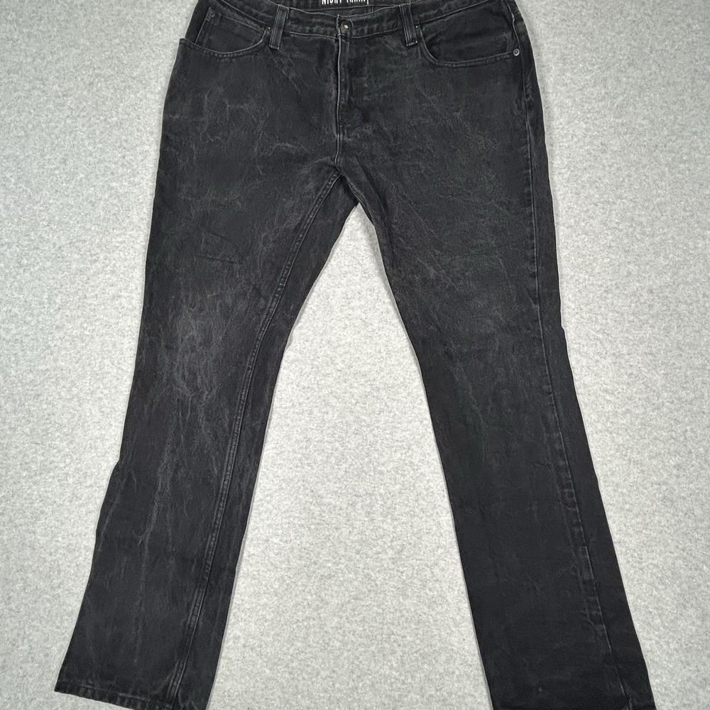 Free World Night‎ Train Black Jeans Mens 38x34 Regular Fit Denim Pants - Picture 4 of 8